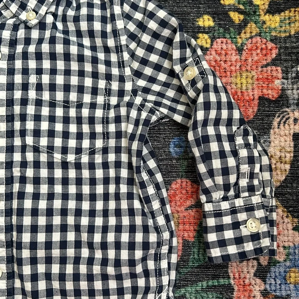 Gap Toddler Boy Check Button Down, Size 18-24 Months